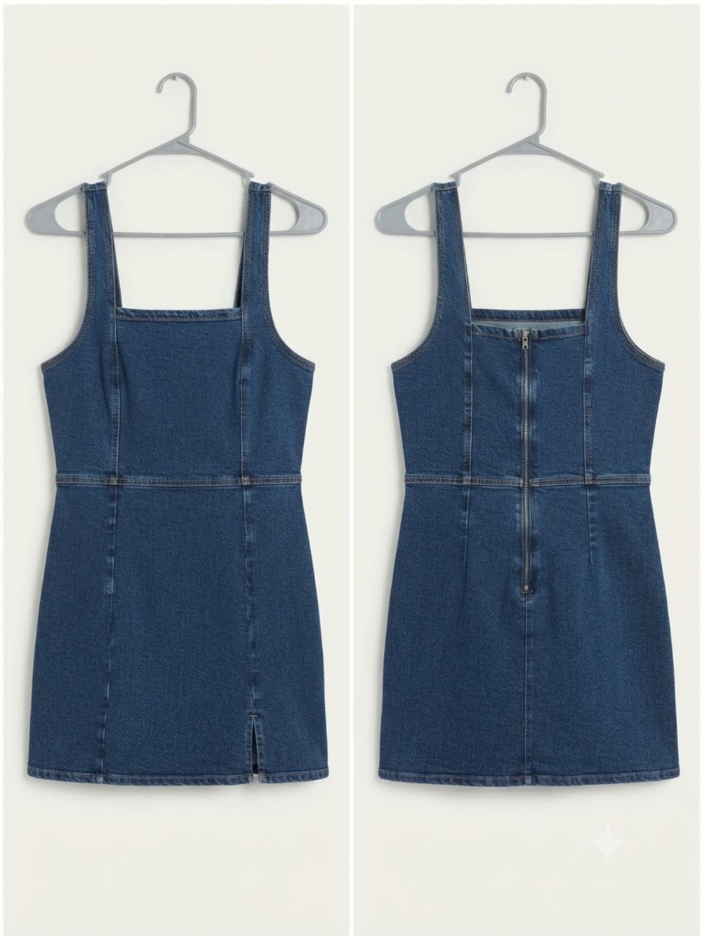 Denim Square-Neck Jumper